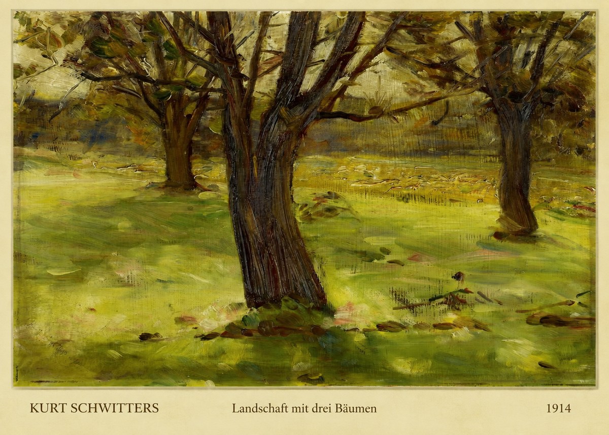 Kurt Schwitters Landschaft Mit Drei Bäumen No6 - Póster