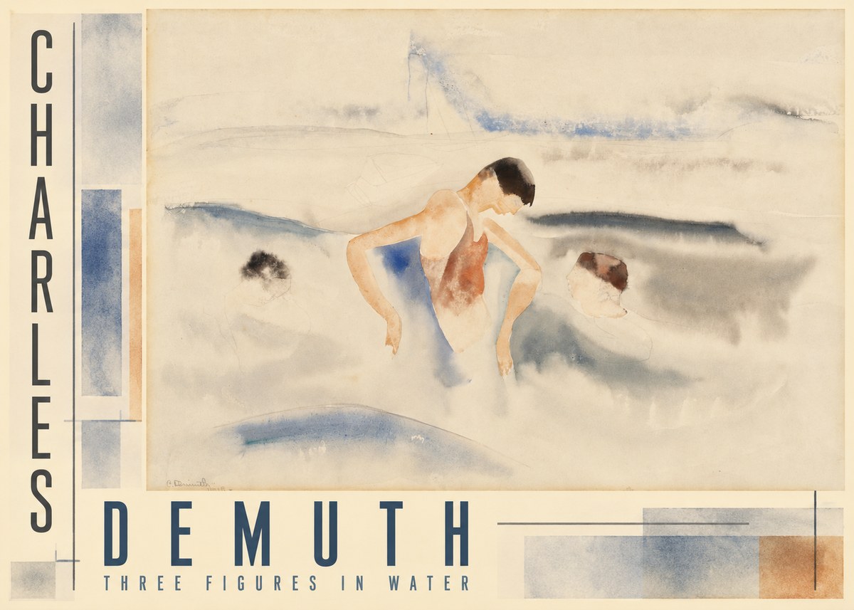 Charles Demuth Three Figures in Water No2 - Póster
