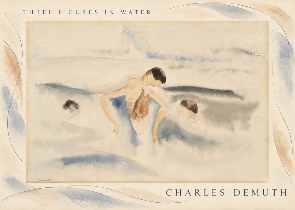 Charles Demuth Three Figures in Water No3 - Póster