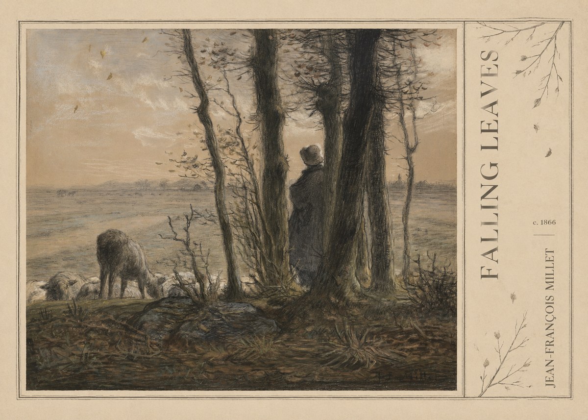 Jean-François Millet Falling Leaves No2 - Póster