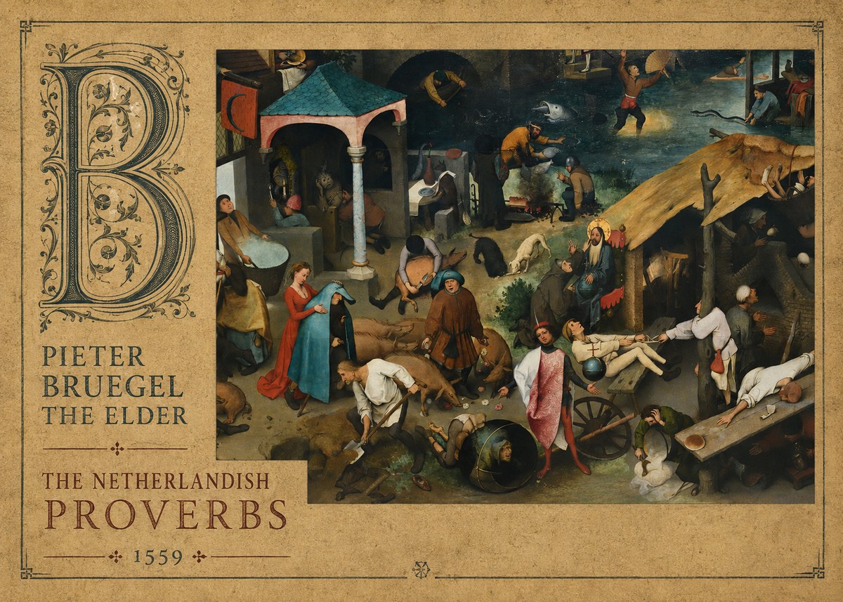 Pieter Bruegel The Netherlandish Proverbs III No5 - Póster